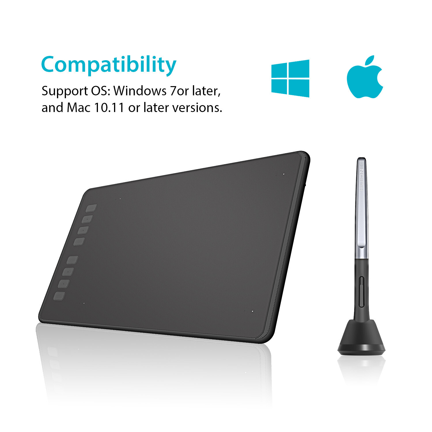 Huion H950P Graphics Drawing Tablet Battery-free Pen 8192 Pressure 8.7”x5.4”
