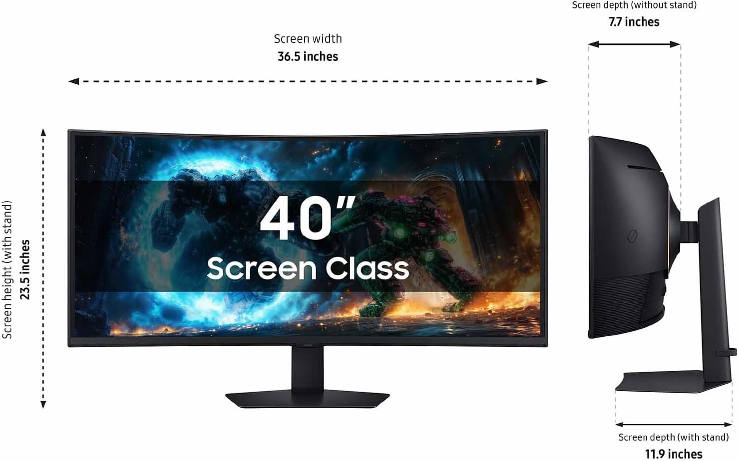 Samsung 40 G75F WUHD 180Hz Curved 1ms HDR600 FreeSync LS40FG75DENXZA