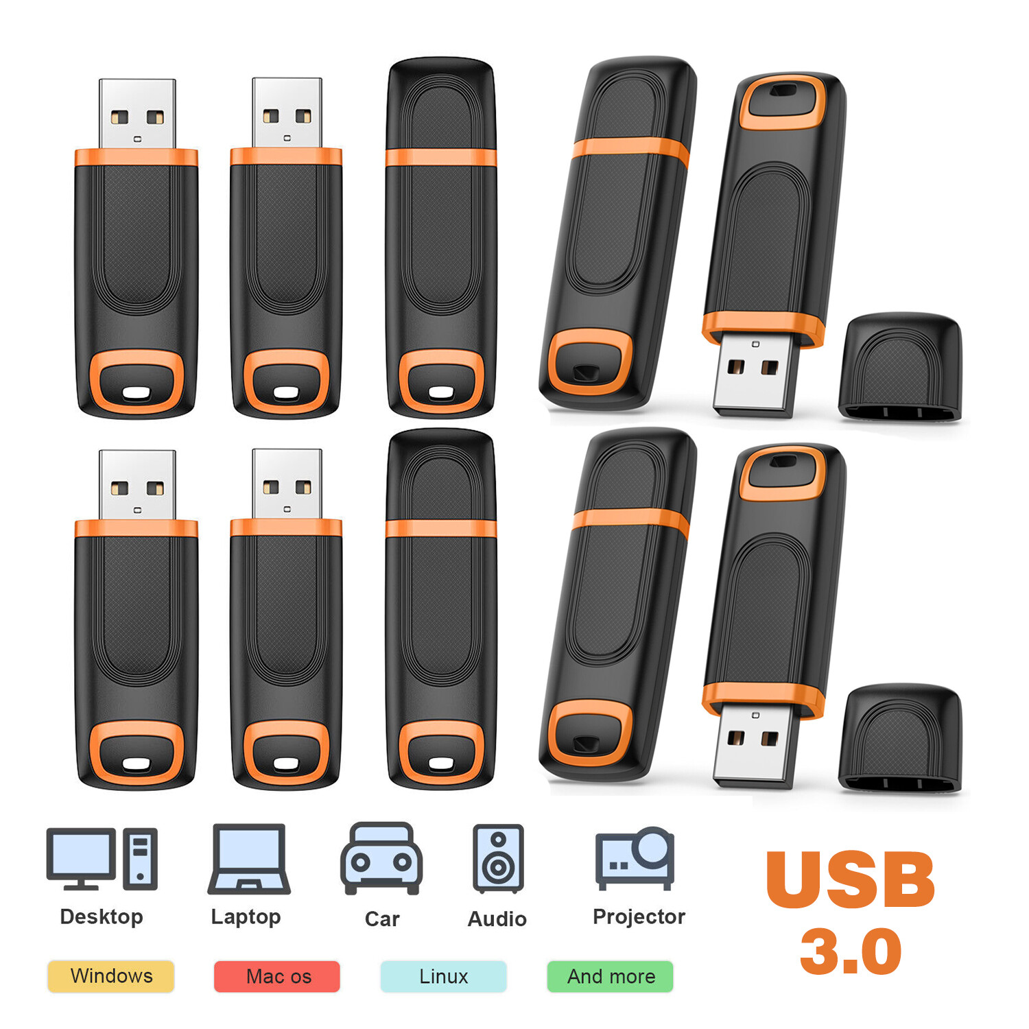 5/10PCS 16G 32G 64G 128GB USB 3.0 High Speed Flash Drives Memory For Laptop LOT