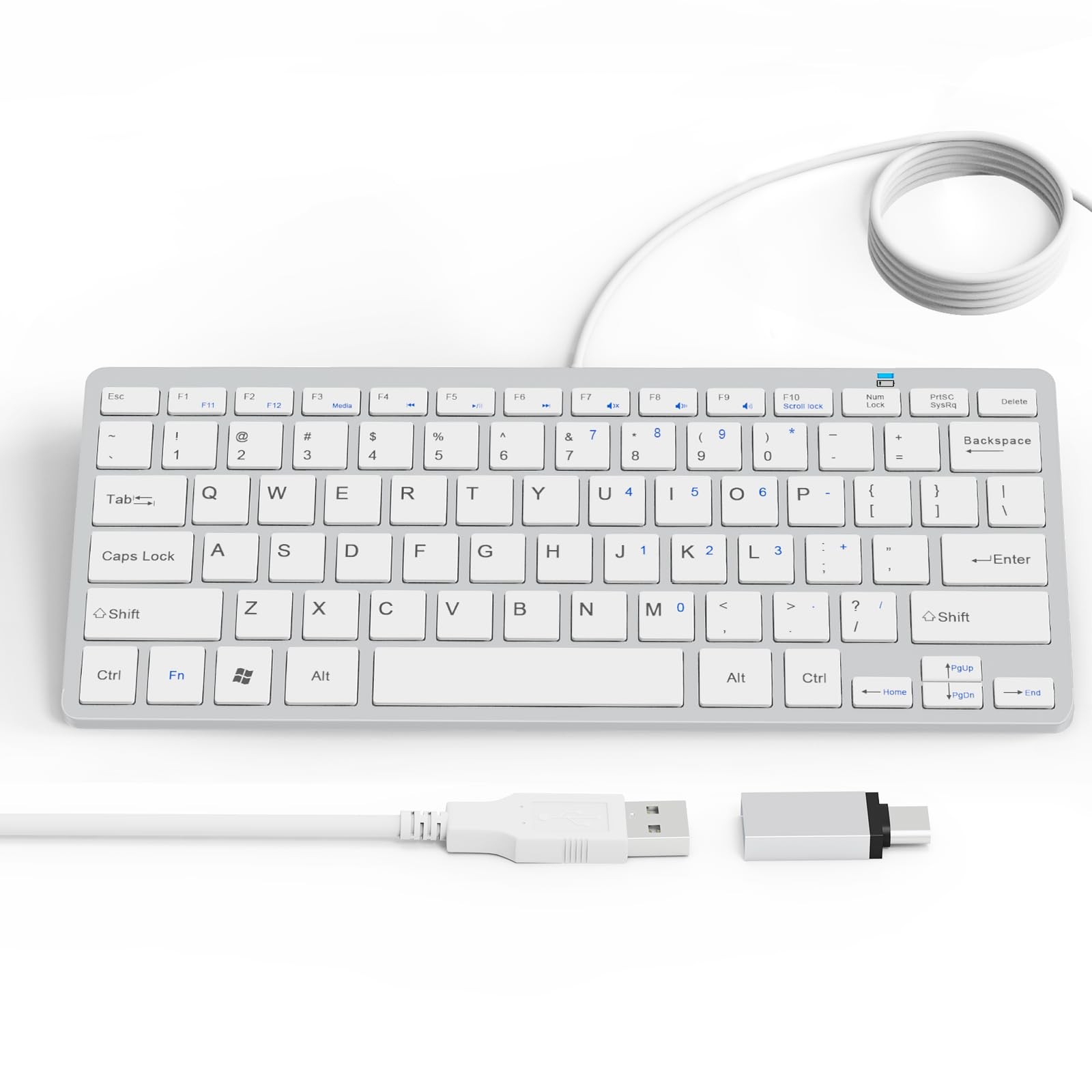 Ultra-Slim 78keys USB Mini Wired Keyboard with Media Hotkeys for Apple Mac , …