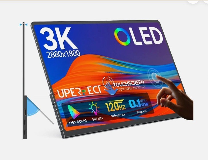 UPERFECT Portable Monitor 14″ 3K 2880×1800 120Hz Touchscreen Monitor OLED Screen
