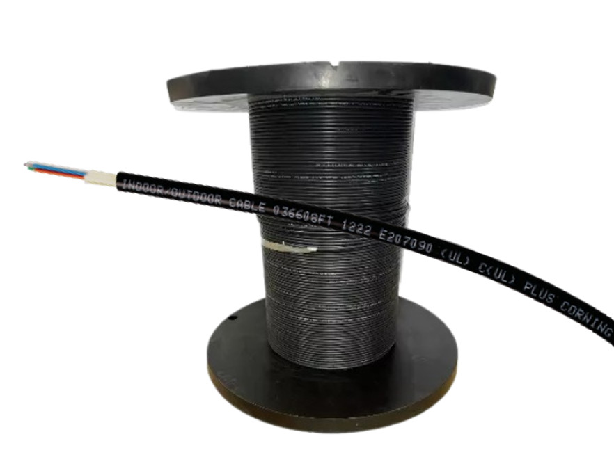 6 Strand Indoor/Outdoor SMF-28 Corning Glass Fiber Optic Cable Riser – 1000 Feet