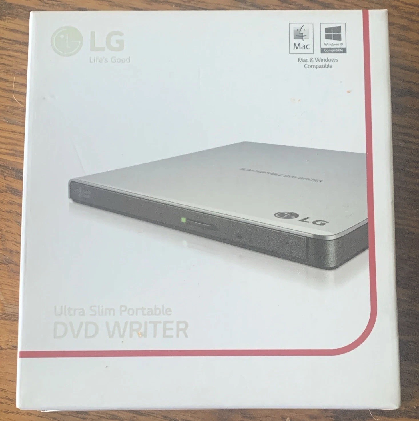 LG GP65NS60 Ultra Slim USB-Powered External DVD Writer Drive, Silver