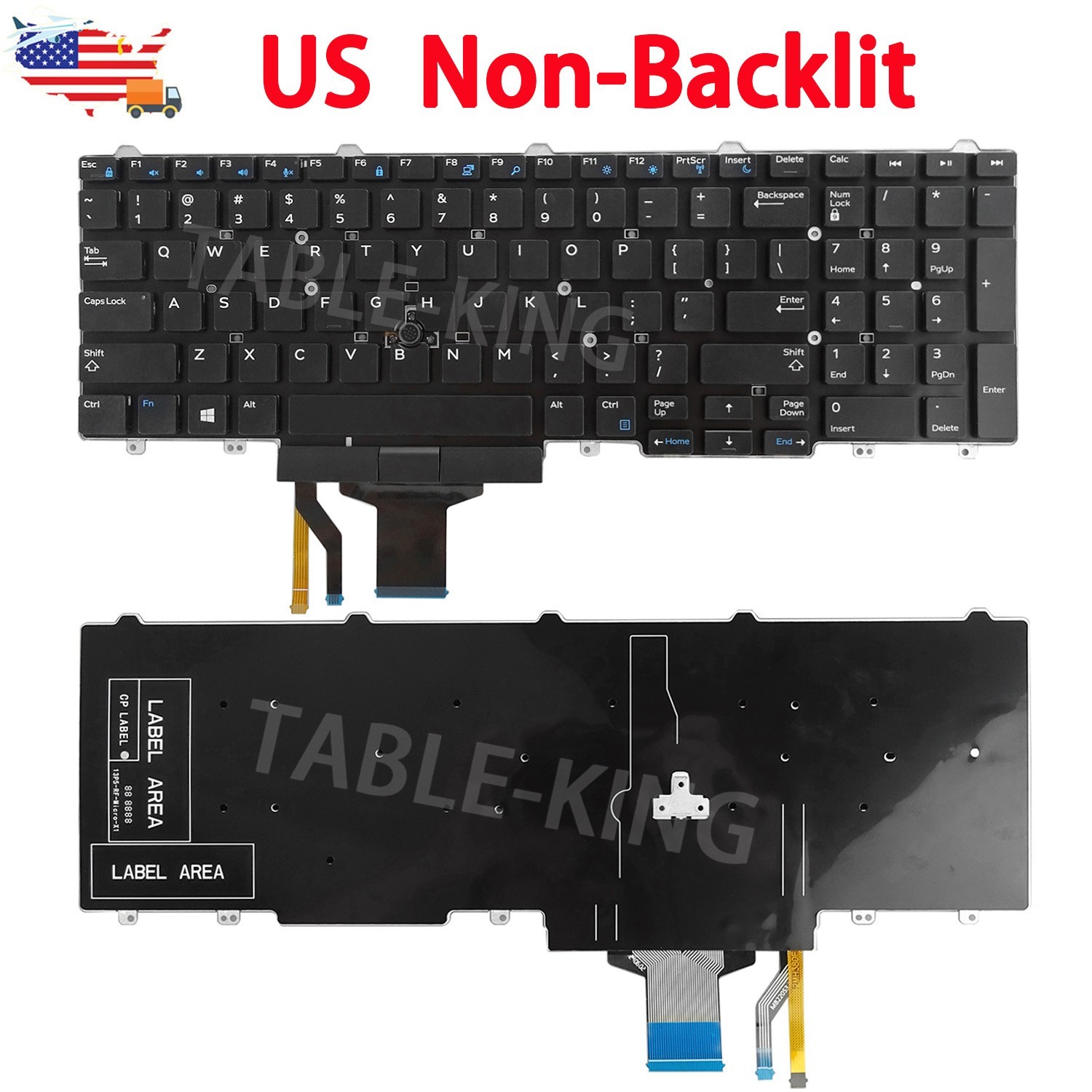 US Series Backlit Keyboard for Dell Latitude 5580 5590 5591 E5550 E5570 0383D7