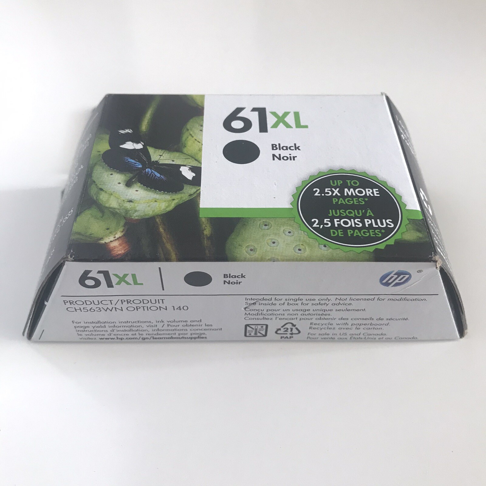 10/2020 Genuine HP 61XL Black Ink Cartridge Opened Box CH563WN High Yield OEM