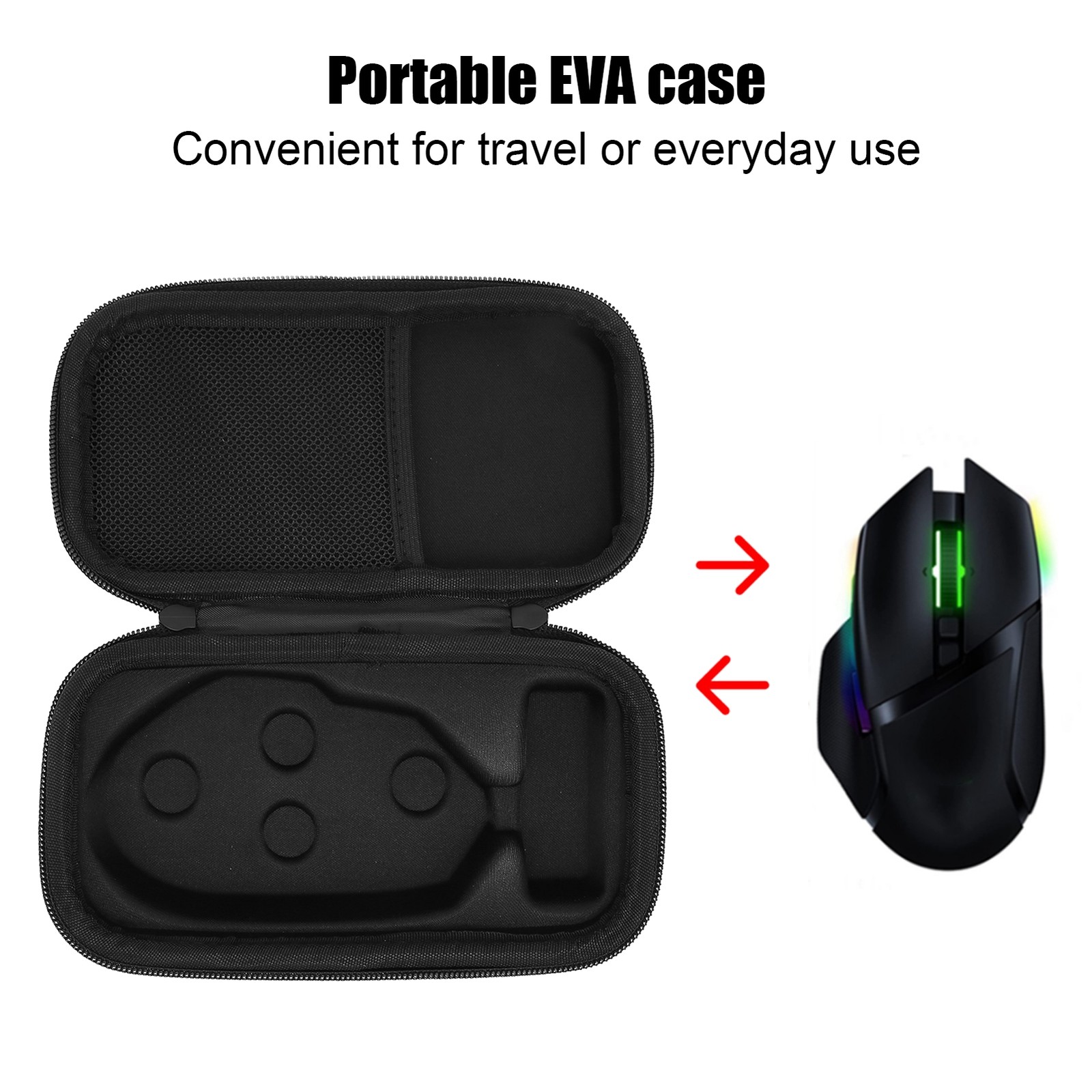 ｀Wireless Mouse Case Waterproof Shock Resistant Black Wireless Gaming Mouse E