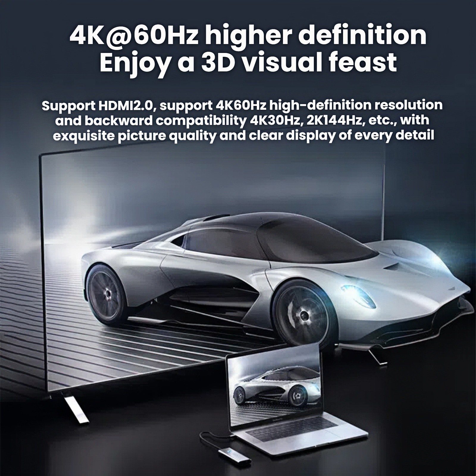 7 in 1 USB C Hub HDMI USB 3.0 5Gbps ,Type C to 4k HDMI PD 100W For Macbook ipad