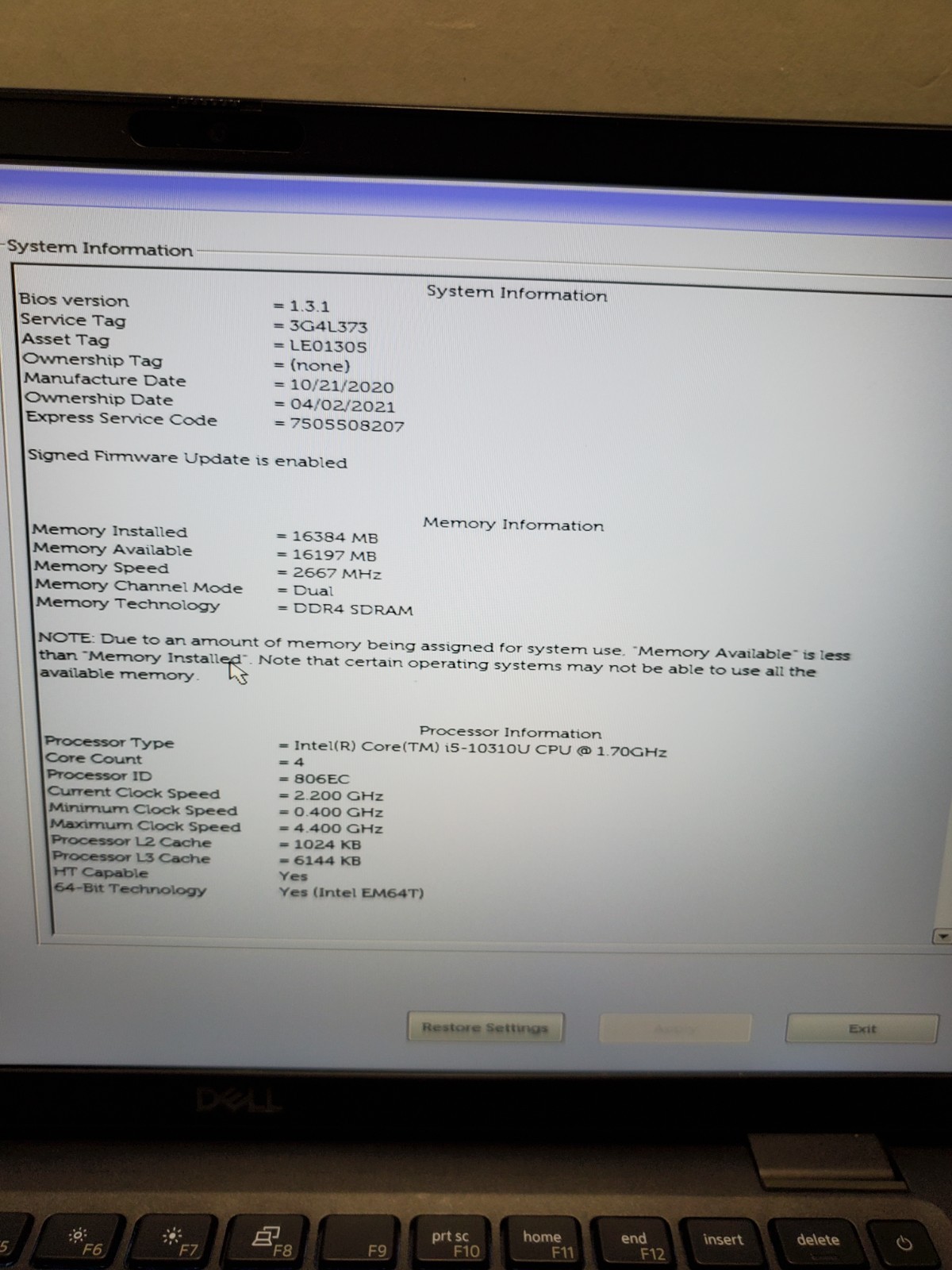 Dell Latitude 7410 14″ Laptop i5-10310U 1.7GHz 16GB RAM 256GB SSD Win11 #69