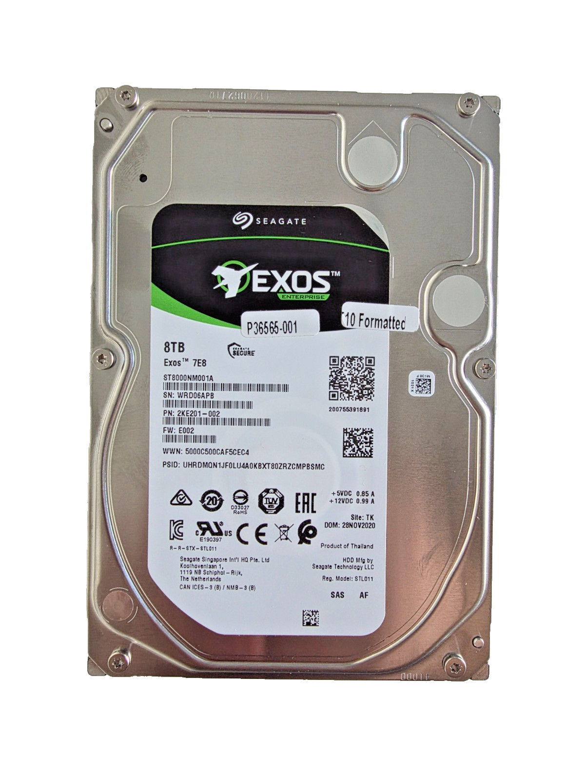 ST8000NM001A Seagate Exos 7E8 8TB SAS3 12.0Gb/s 7K2 LFF Enterprise HDD 512e/4KN