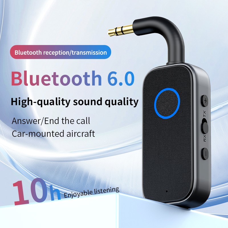 2-in-1 Bluetooth 5.4 Audio Adapter RX/TX Aptx 3.5mm Aux Wireless Mic for TV Car