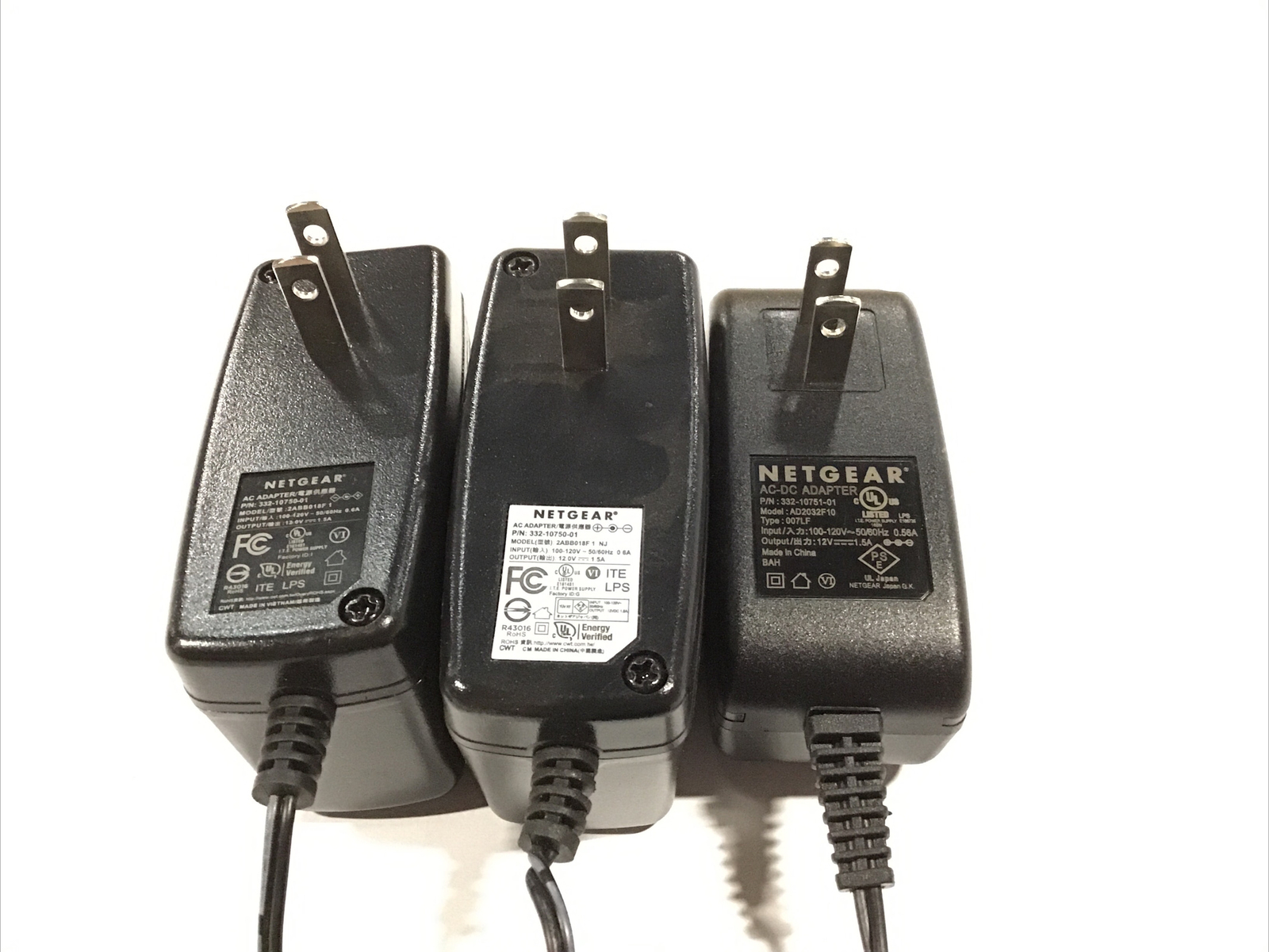 Lot 100 – NETGEAR 12V 1.5A AC ADAPTER 2ABB018F 332-10927-01 Power Supply 5.5mm