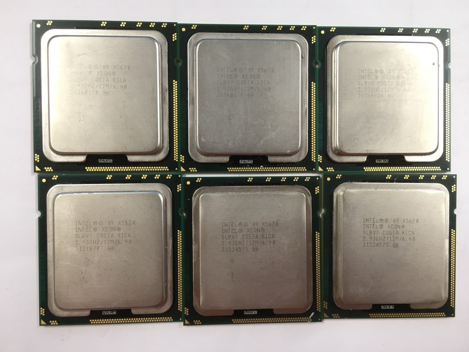 Lot of 6 – Intel Xeon X5670 / SLBV7 2.93GHz 12MB 6-Core CPU LGA 1366