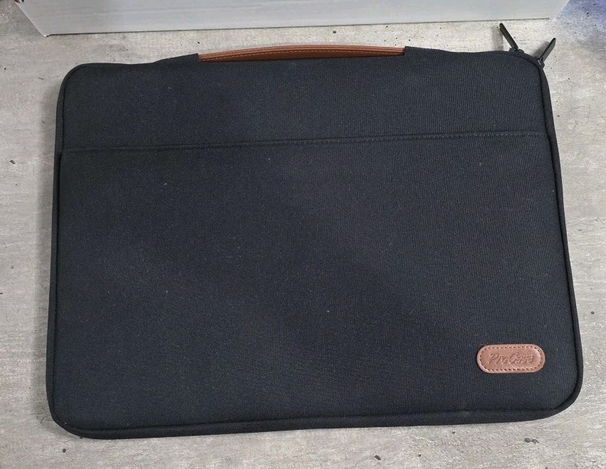 ProCase Laptop Sleeve Protective Carrying Case 14.5 x 11.5in Black With Leather