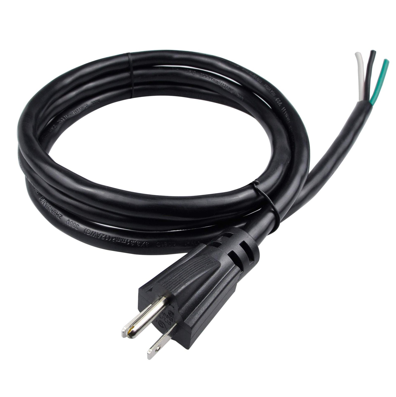 Pinfox 3ft 12 Gauge 3 Prong Power Supply Cord, 110V 115V 120V Pigtail Cable, …