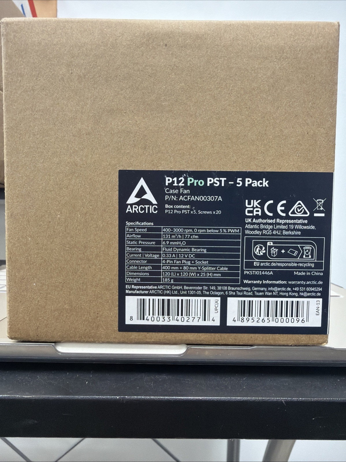 Brand New ARCTIC P12 Pro PST (5 Pack) 120 mm Case Silent Fan.