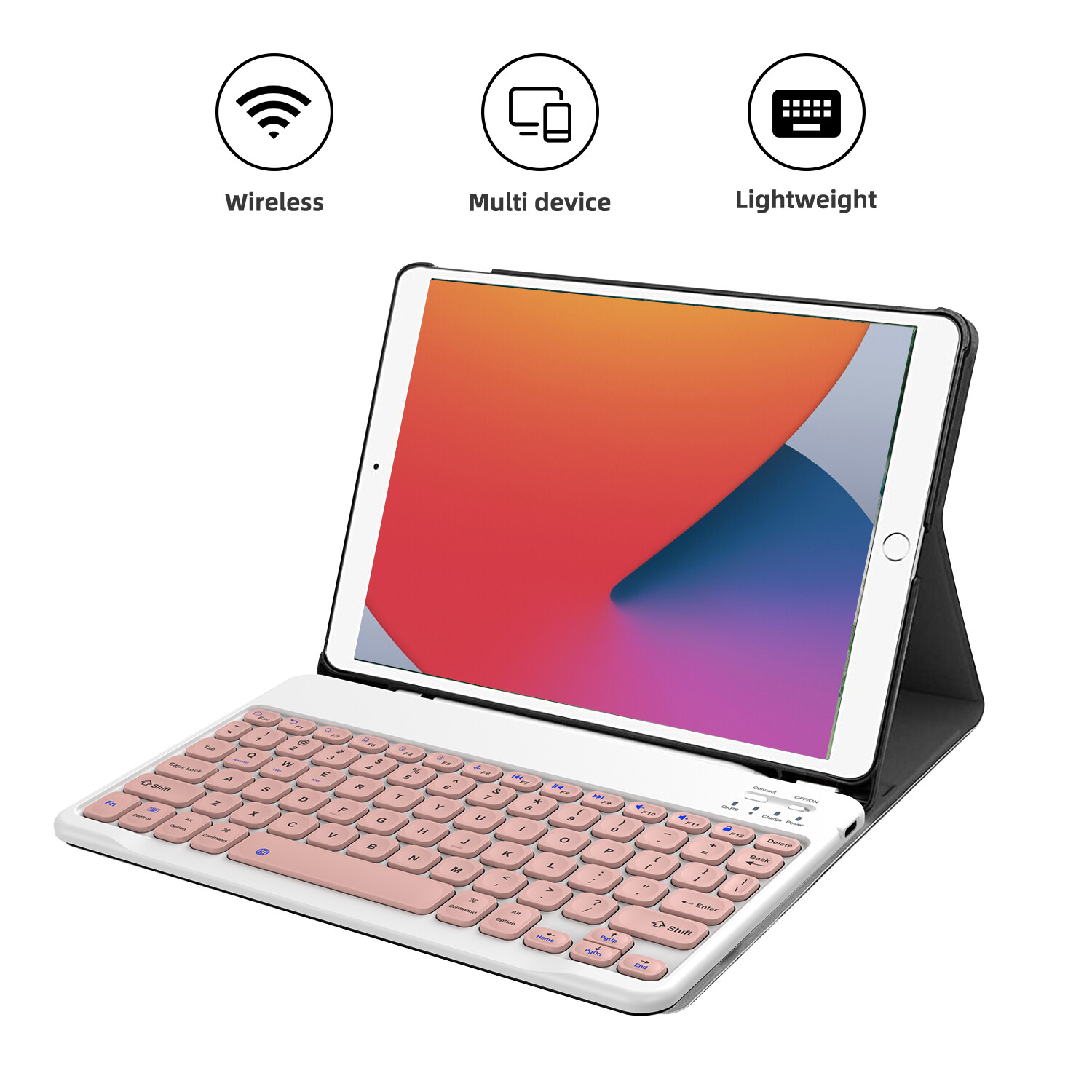 Slim Bluetooth Keyboard Type-C Fast-Charging Port For Android Windows IOS Mac