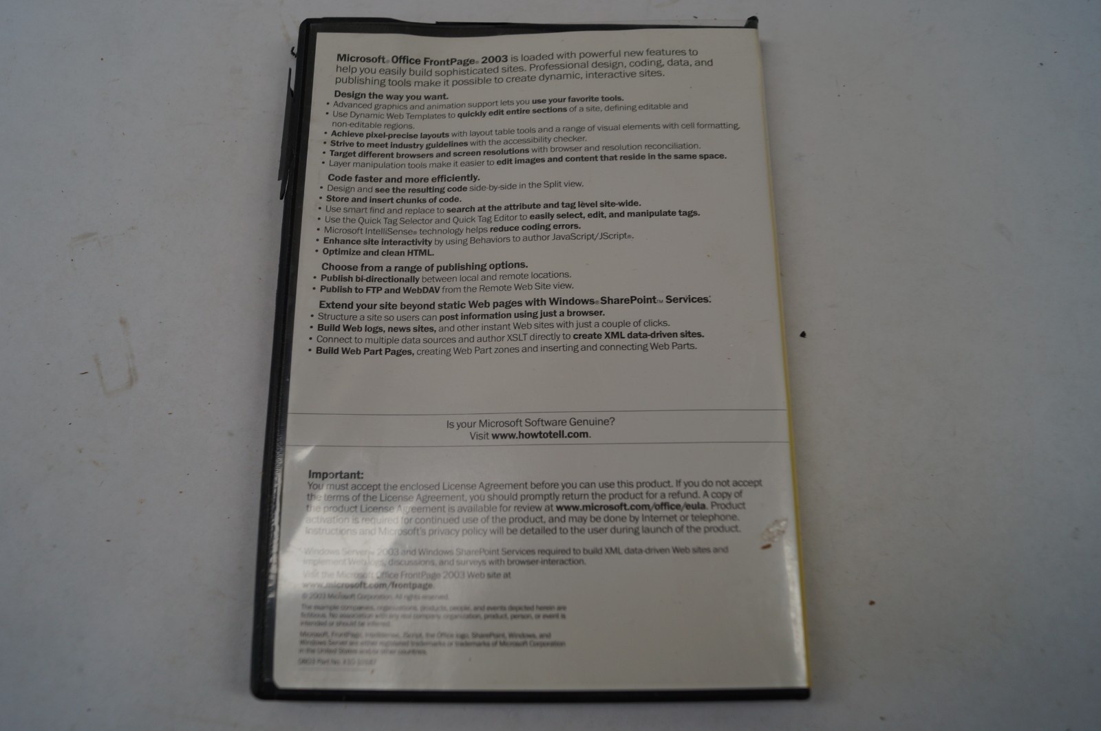MicroSoft Office FRONT PAGE 2003 Website Creation Management Program App C242