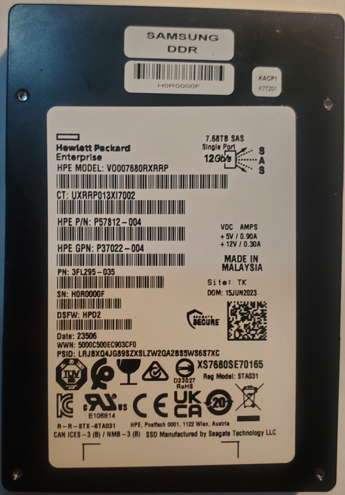 HPE P57812-004 12G Read Intensive 7.68TB SSD Unlocked