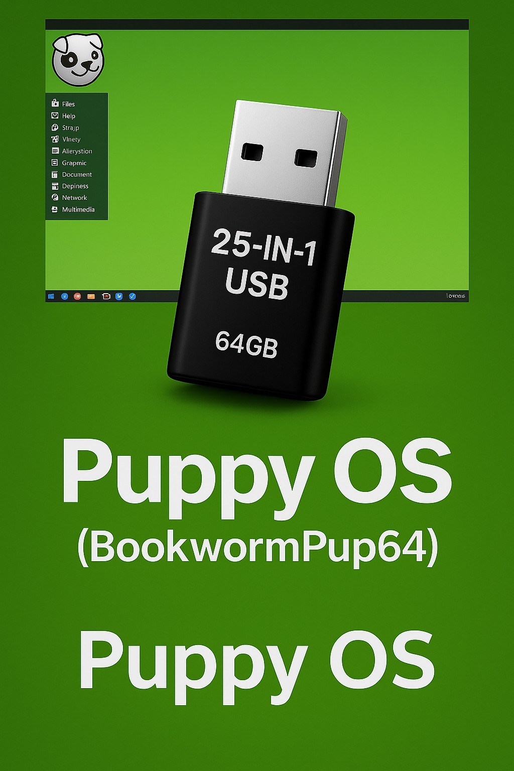 25-in-1 OS USB 128GB Bootable Linux Pack, Arch, AntiX, Fedora, Mint, Zorin, Kali