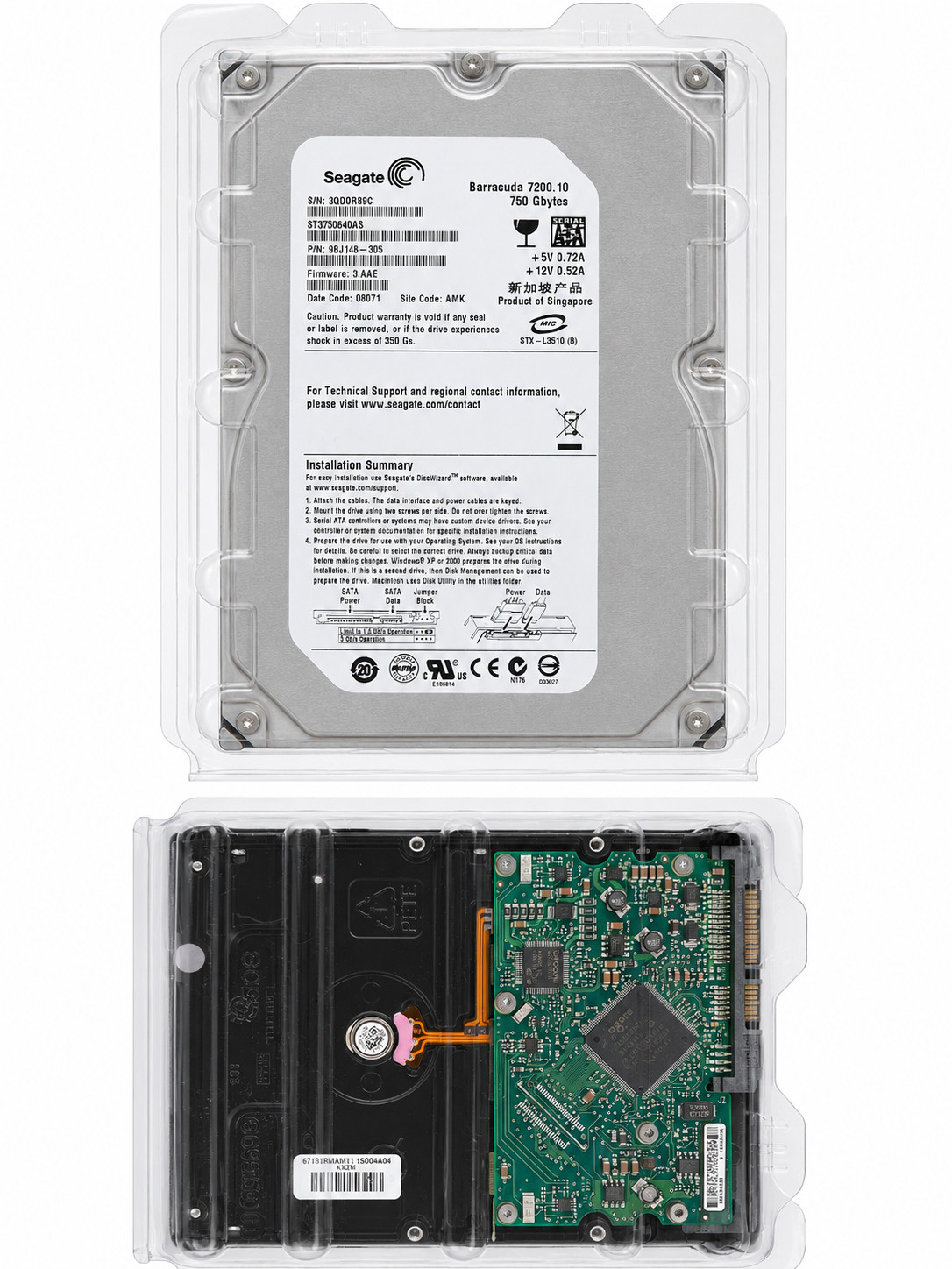 NEW Seagate Barracuda Hard Drive7200.10 750GB SATA 3.5″ Hard Drive ST3750640AS
