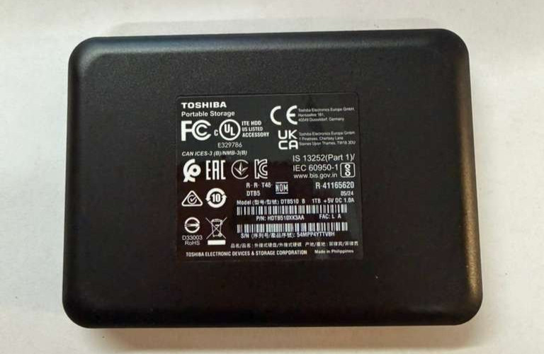 Toshiba Canvio Basics 1TB External Hard Drive HDD DTB510 PN HDTB510XK3AA