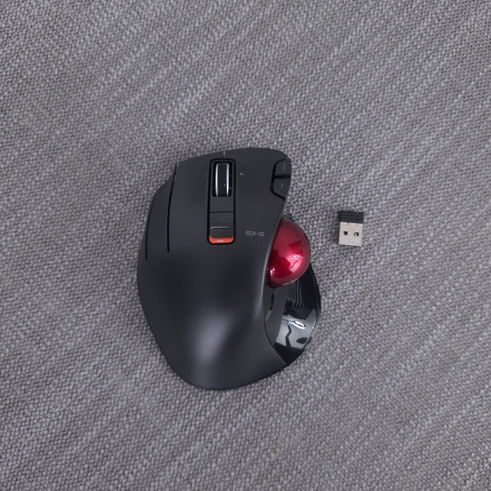 Elecom M-XT4DR Mouse Wireless Trackball (Thumb) Left Hand Only Red Ball Tested