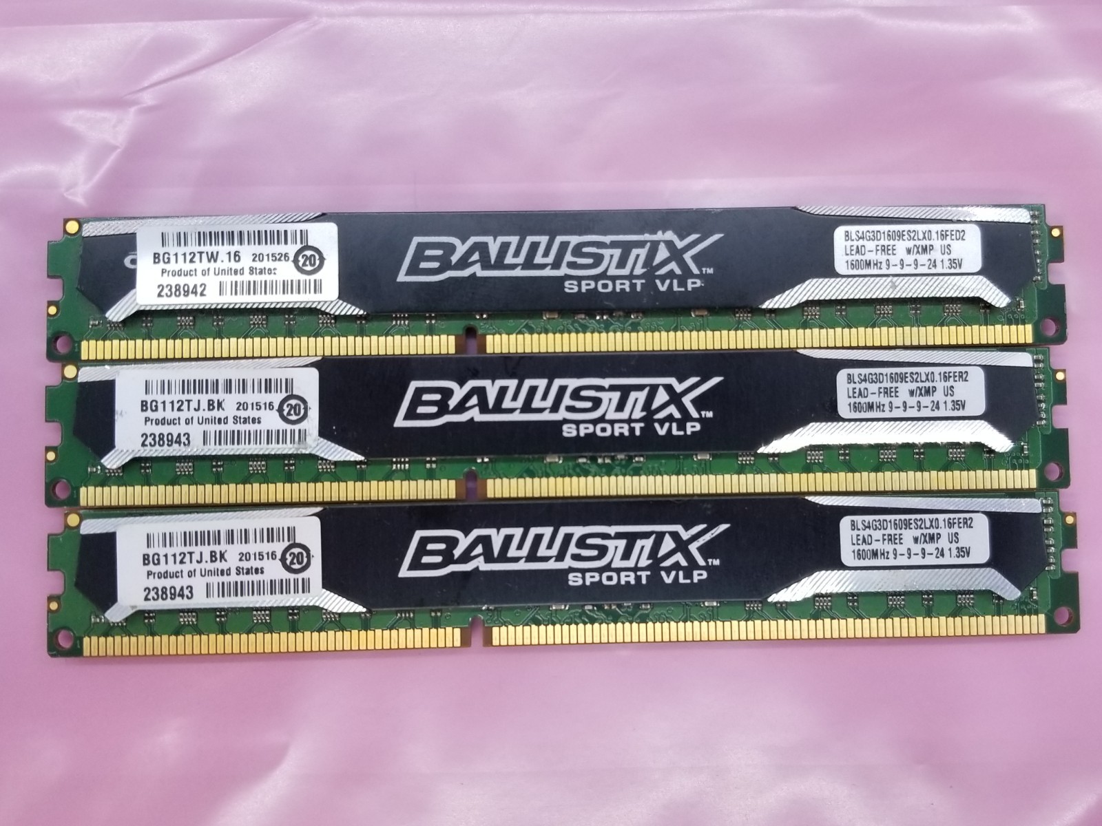 Crucial Ballistix Sport 12GB(3x4GB) DDR3 Desktop RAM Memory BLS4G3D1609ES2LX0