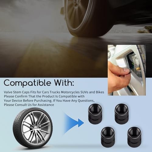 XTPTFABS 4Pcs Valve Stem Caps Fits for Cars Trucks Motorcycles SUVs and Bikes,