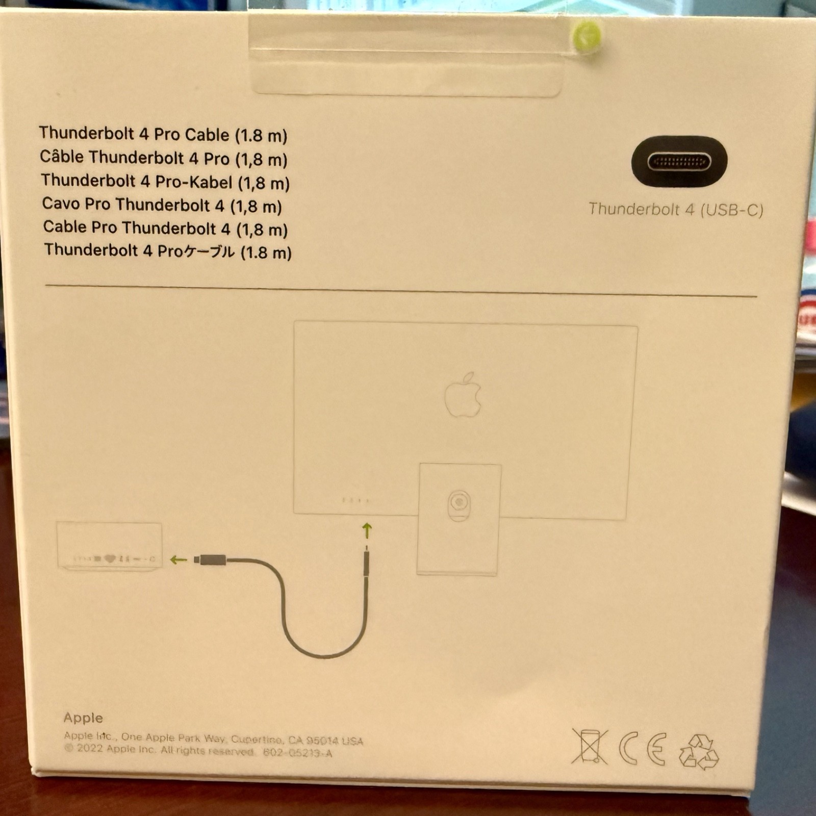 Apple Thunderbolt 4 (USB‑C) Pro Cable (1.8 m) — BRAND NEW IN SEALED BOX