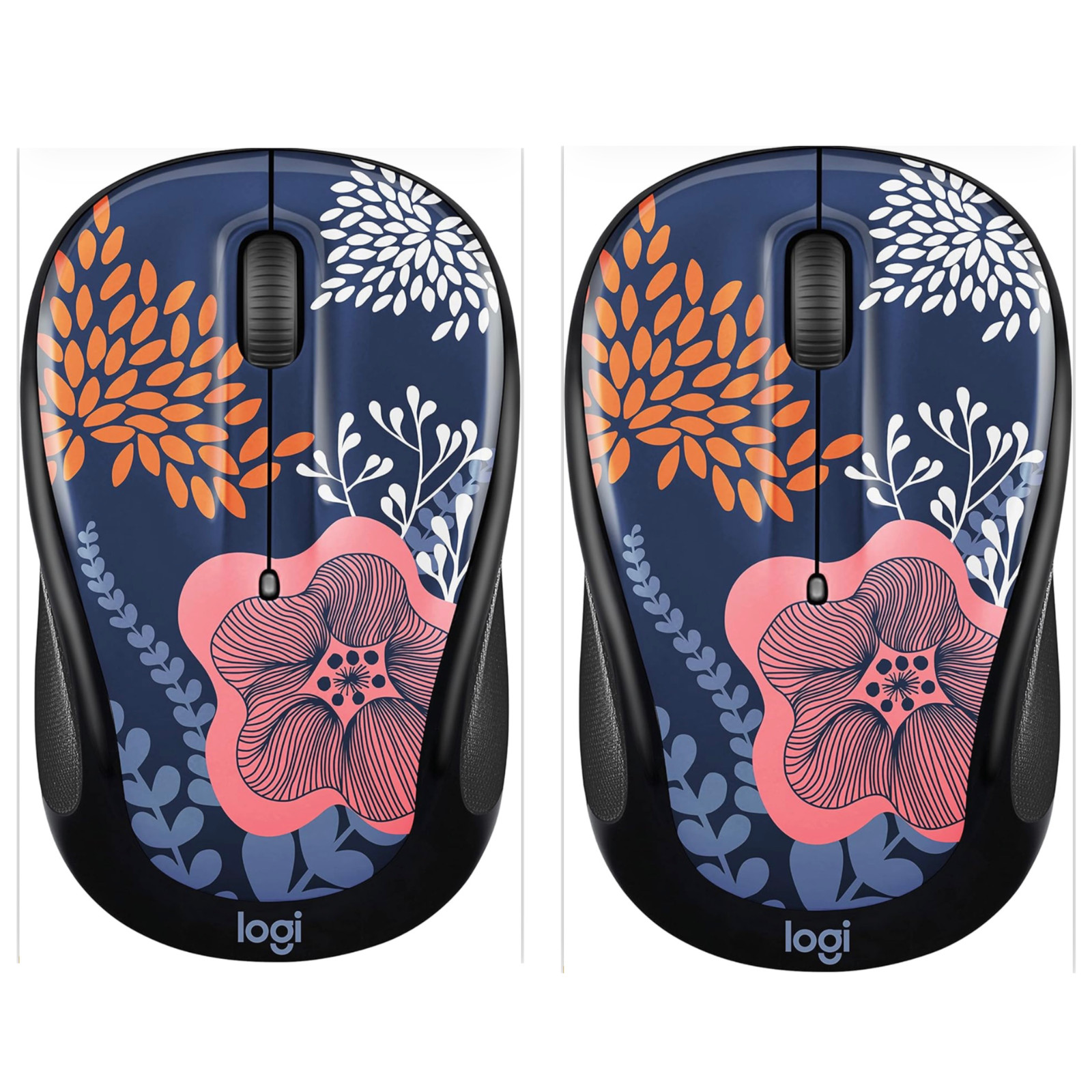 2 Pack – Logitech M317c Design Collection Wireless Mouse – Forest Floral