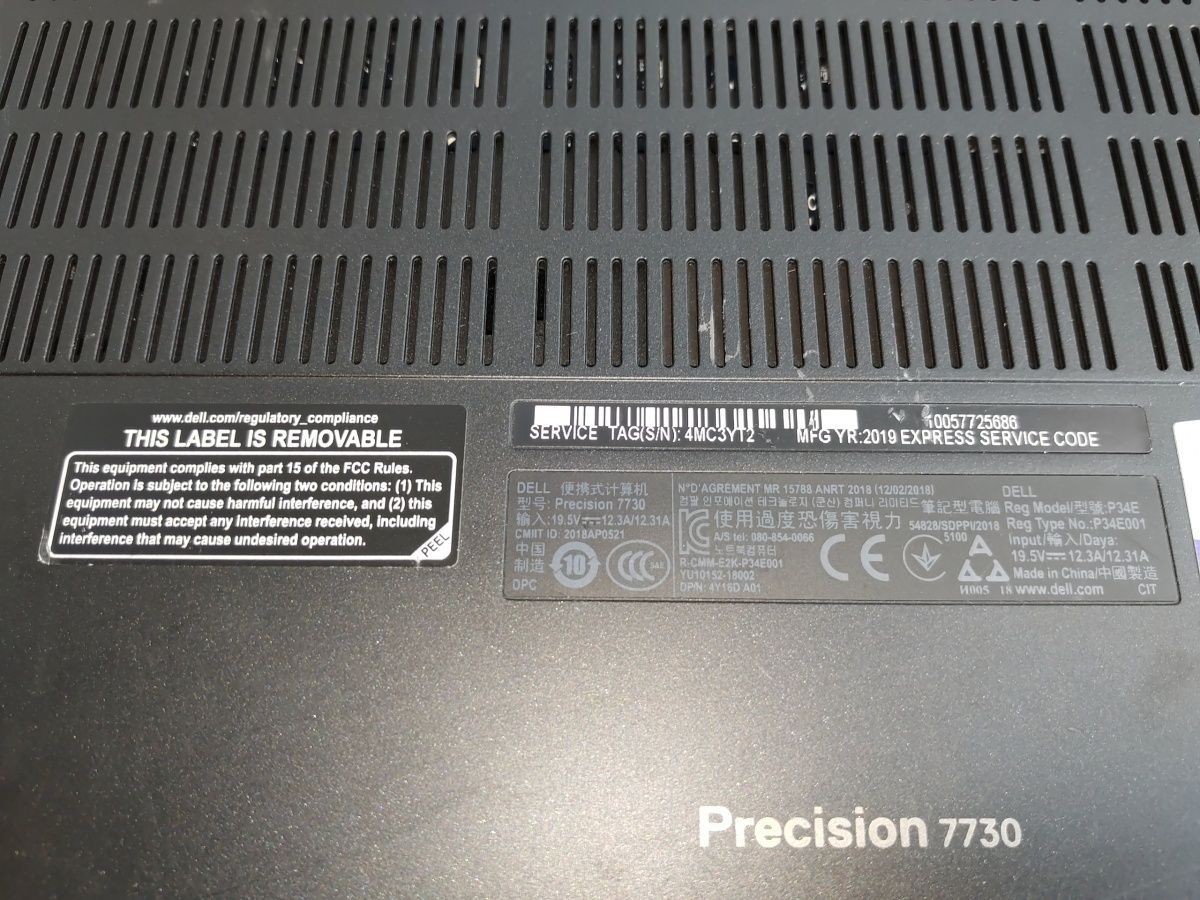 DELL PRECISION 7730 Laptop Intel XEON E-2176M 16GB 512GB SEE NOTES