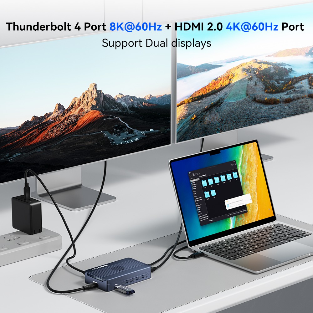ACASIS Thunderbolt 4 Dual NVMe SSD RAID Enclosure Dock for Mac 40Gbps Hub