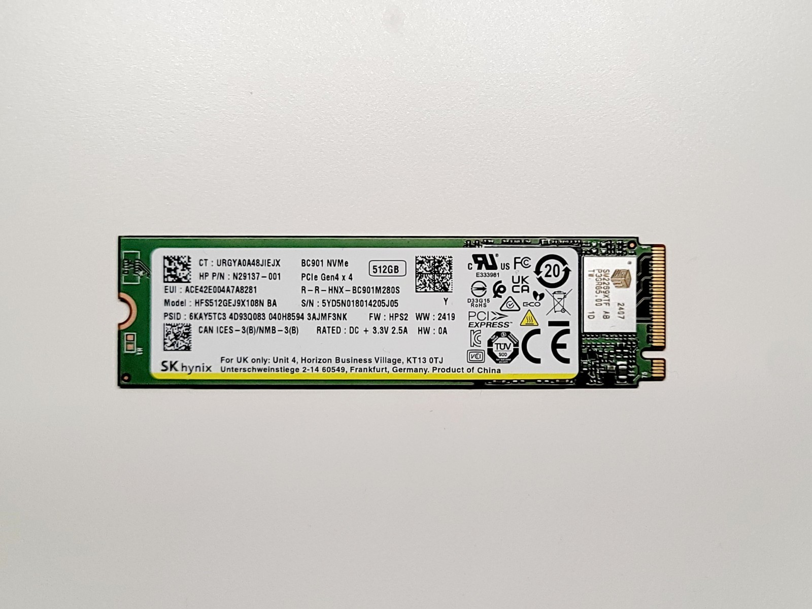 ✅ SK Hynix BC901 512GB NVMe SSD HFS512GEJ9X108N PCIe Gen4 M.2 2280 New OEM