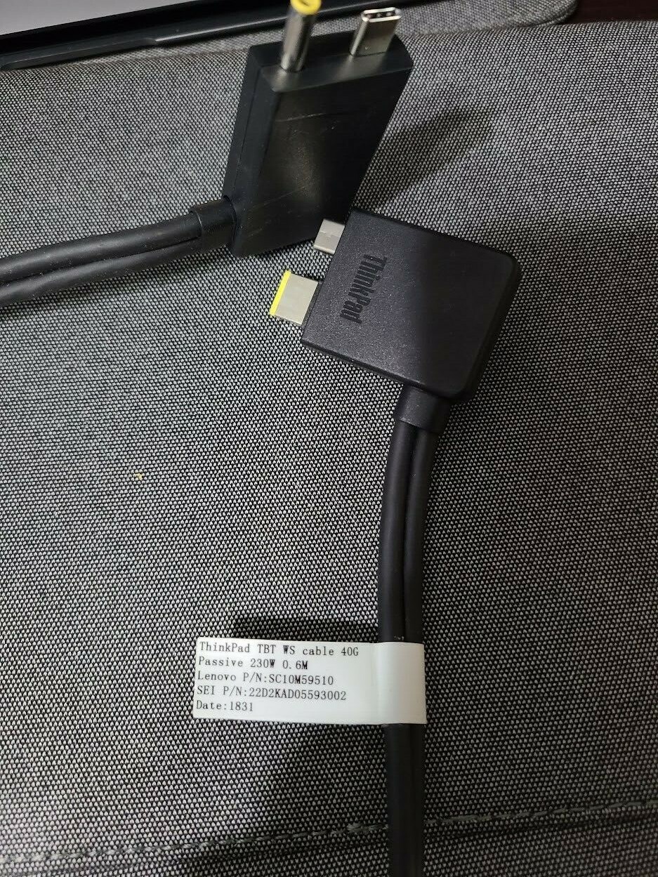 Lenovo Thinkpad TBT3 WS Thunderbolt Workstation Cable for Dock 0.7m 03X7540