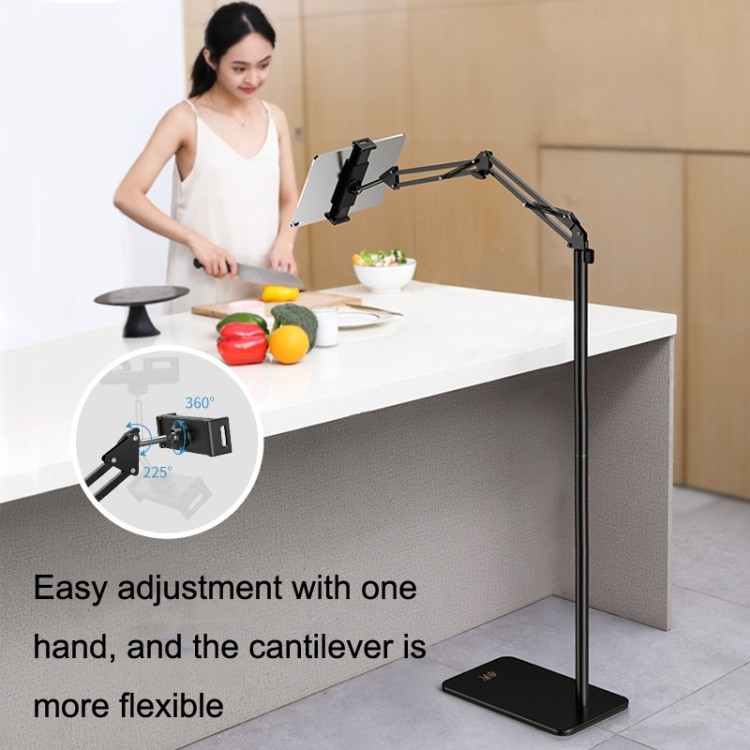 Universal 360° Tablet Holder Floor Stand Clamp Adjustable for 4-17″ Phone iPad