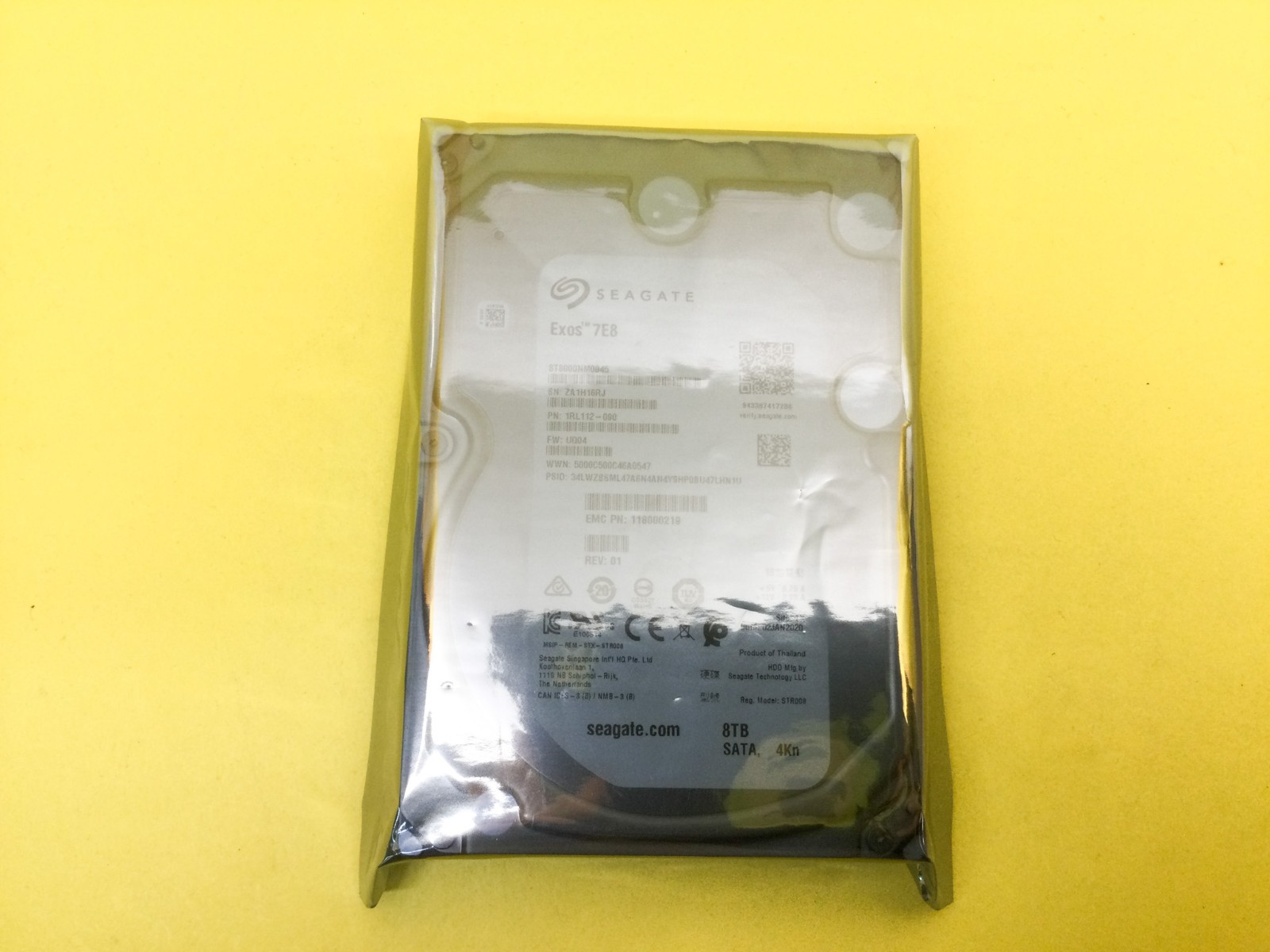 Seagate Enterprise 8TB 7.2K SATA 6Gb/s 4Kn 3.5” HDD ST8000NM0045 EMC 118000219