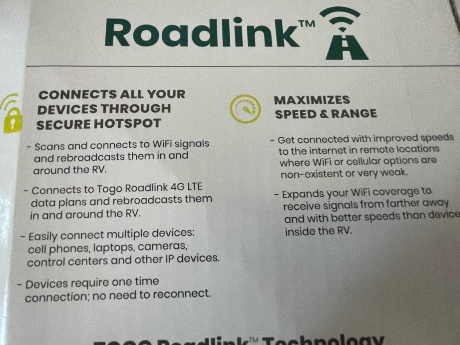 Winegard WF2-TH2 TOGO Roadlink C2 4G LTE Router / WiFi Extender NEW Ships FREE!!