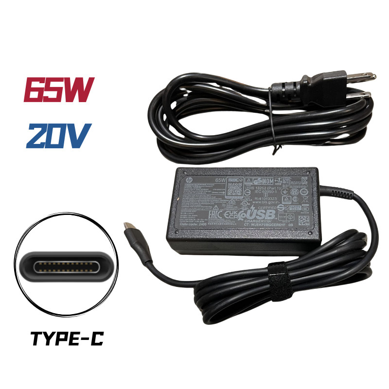 65W Genuine USB C Type C AC Adapter Charger for HP ENVY x360 15M Spectre x360 13