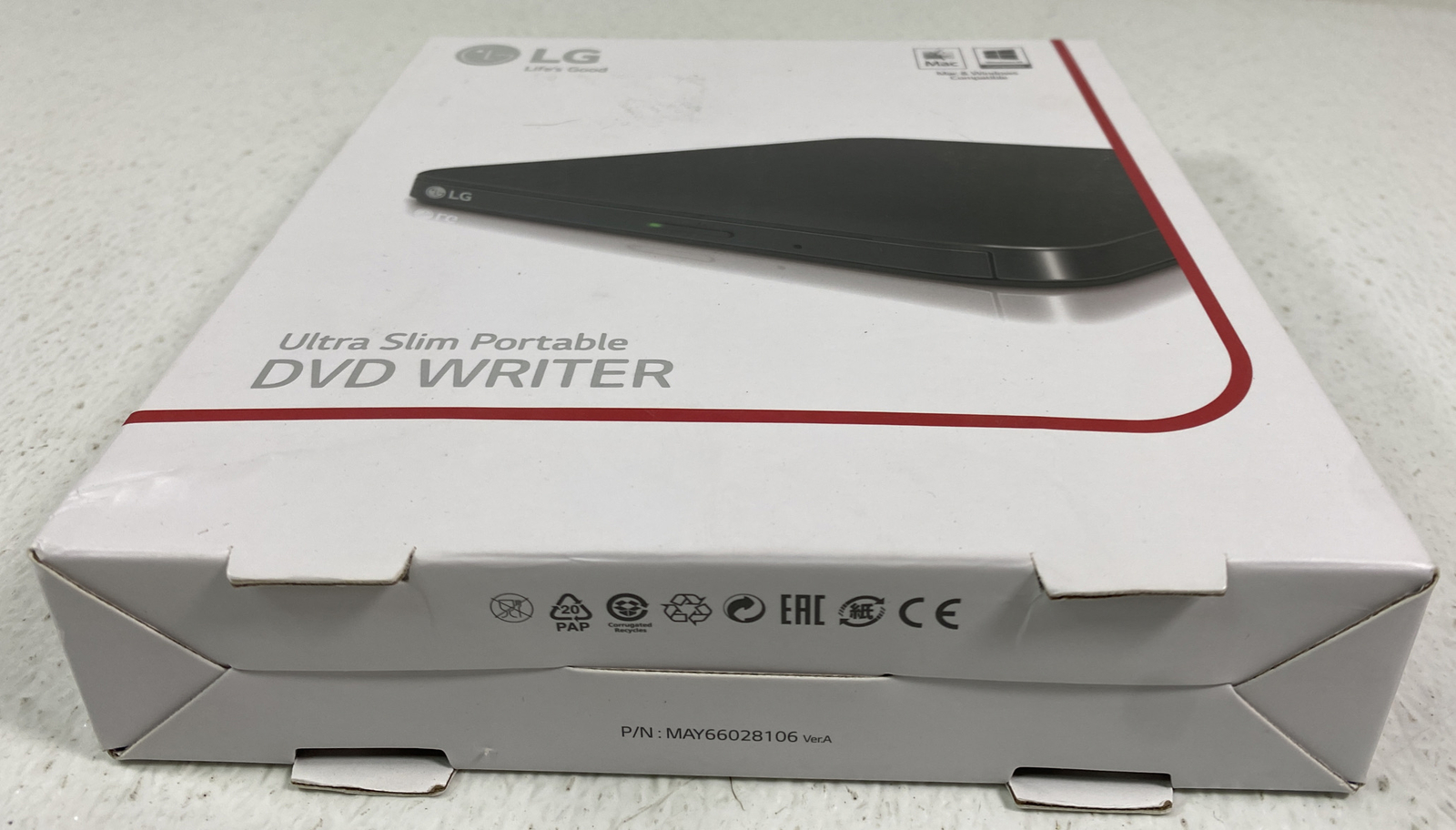 LG Ultra Slim Portable Dvd Writer SP80NB80 For Mac & Windows New Sealed