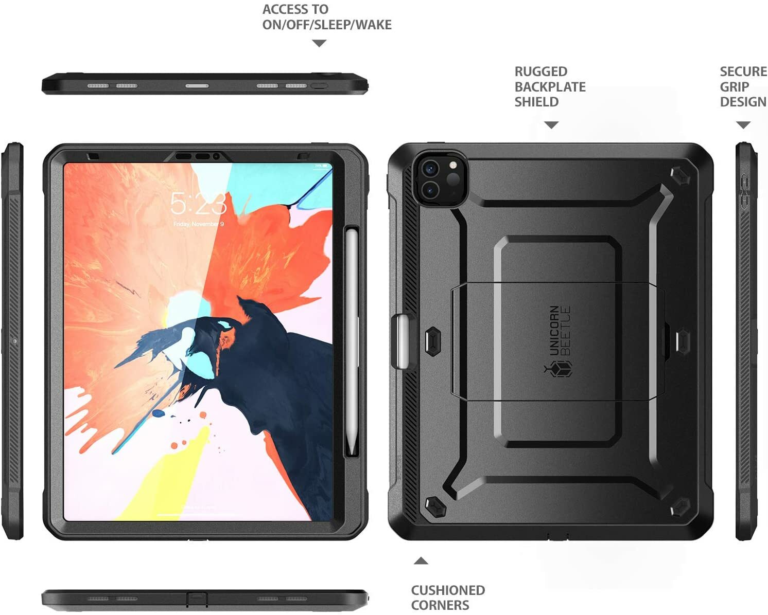 SUPCASE for Apple iPad Pro 12.9″ 2020 Case with Built-in Screen/Kickstand Cover
