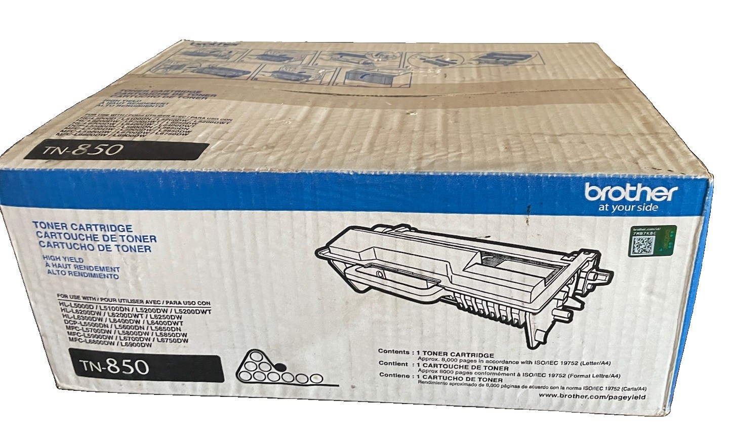 GENUINE BROTHER TN-850 BLACK TONER CARTRIDGE OEM High Yield Sealed Box