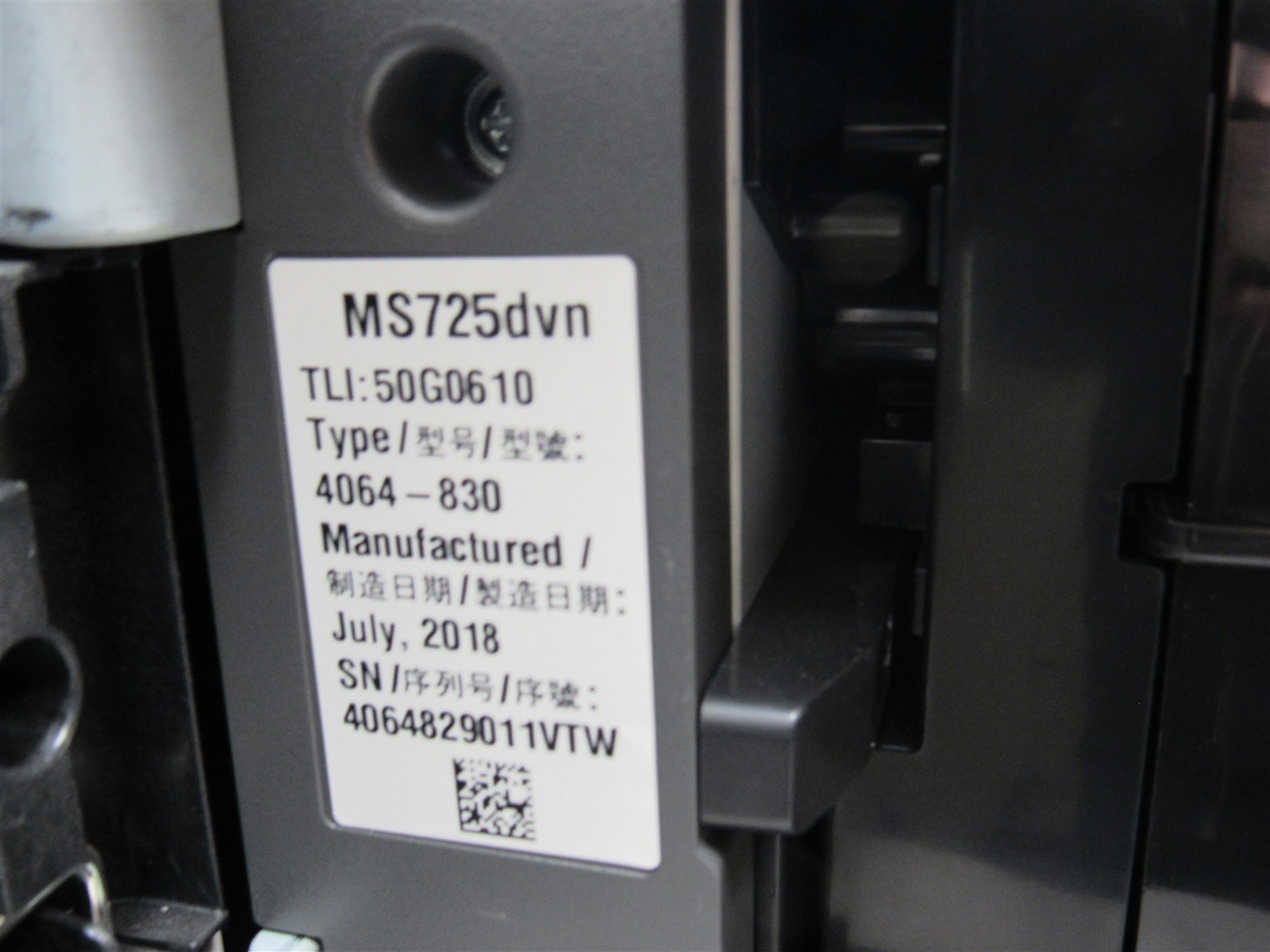 Lexmarks MS725dvn Monochrome Laser Printer Duplex 55ppm Ethernet USB 32 Prints