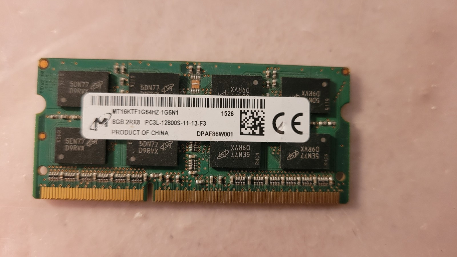 Micron 8GB PC3L 12800 DDR3L 1600MHz 2Rx8 Laptop Memory RAM 1.35V CL11