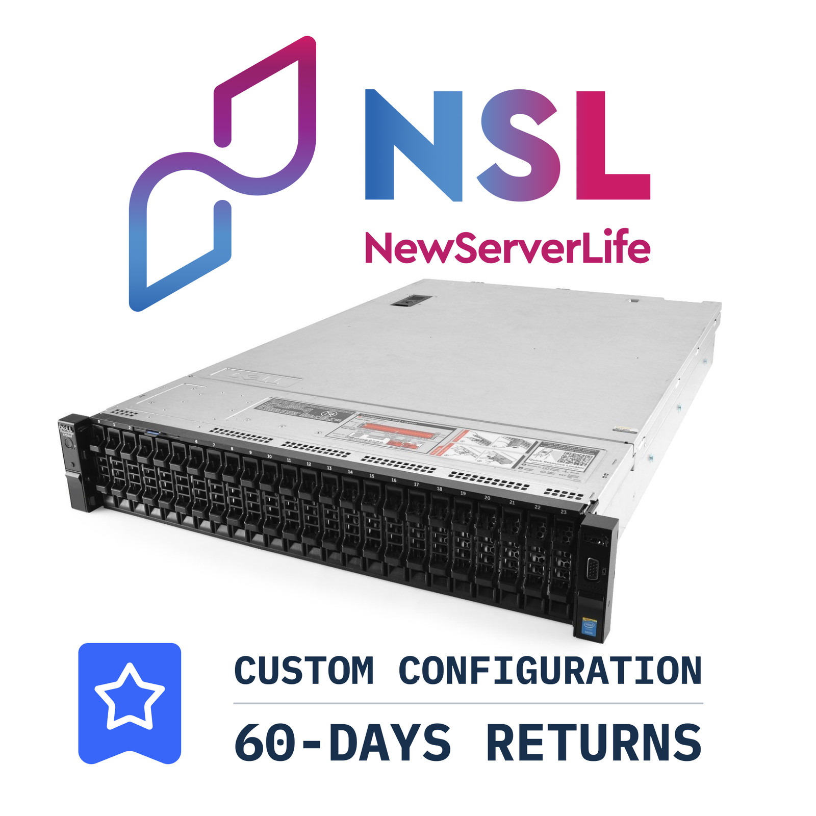DELL PowerEdge R730XD Server 2x E5-2690v3 2.6GHz =24 Cores 64GB H730 4xRJ45