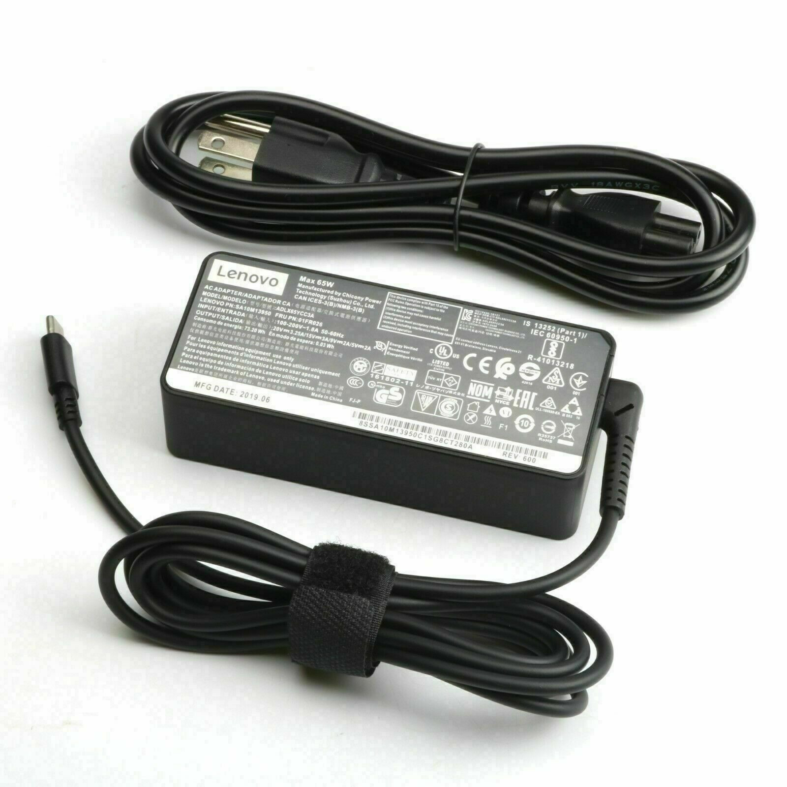 Genuine 65W USB-C Adapter for Lenovo ThinkPad E14 E15 T480s T490 T14 T15 X1 X13