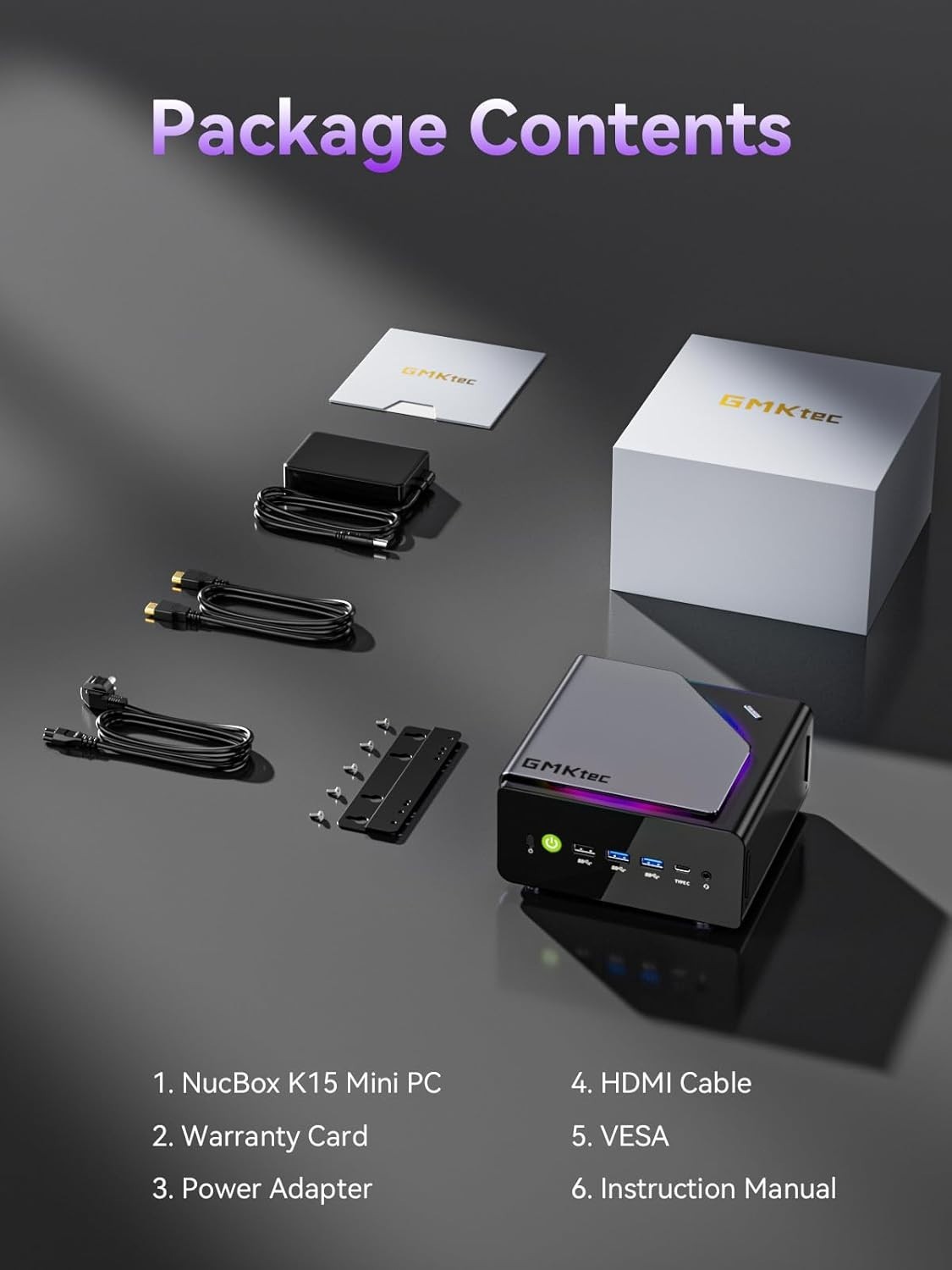 GMKtec K15 Mini PC Gaming Intel Ultra 5 125U Up to 4.3GHz 16GB DDR5 RAM 1TB SSD