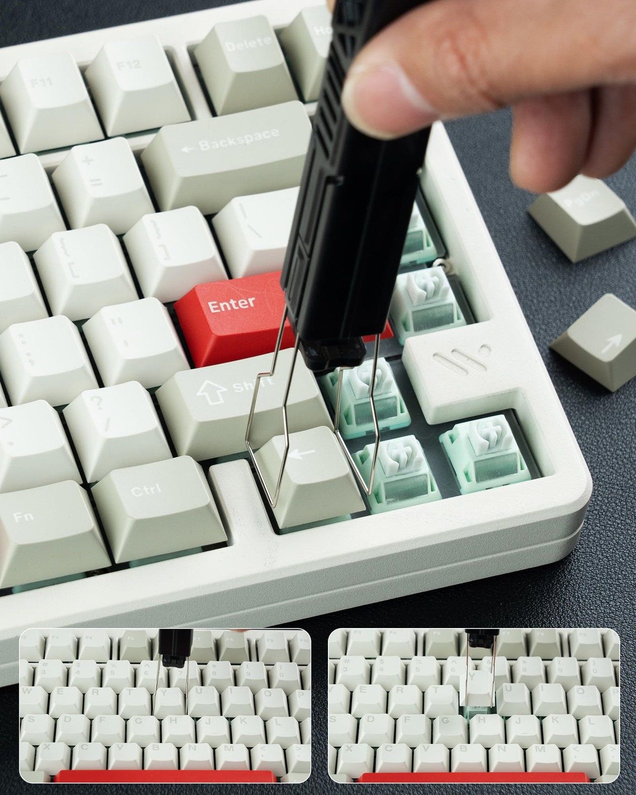 2in1 Switch And Keycap Puller 4Claw Grip OnePress Eject Design Black