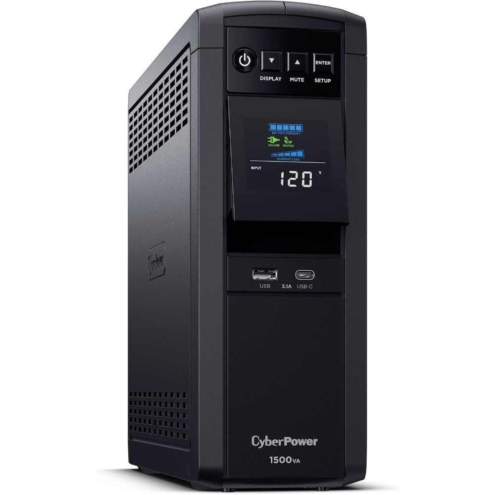 1500VA 1000W PFC Sinewave UPS Battery Backup Surge Protector with AVR 12 Outlets