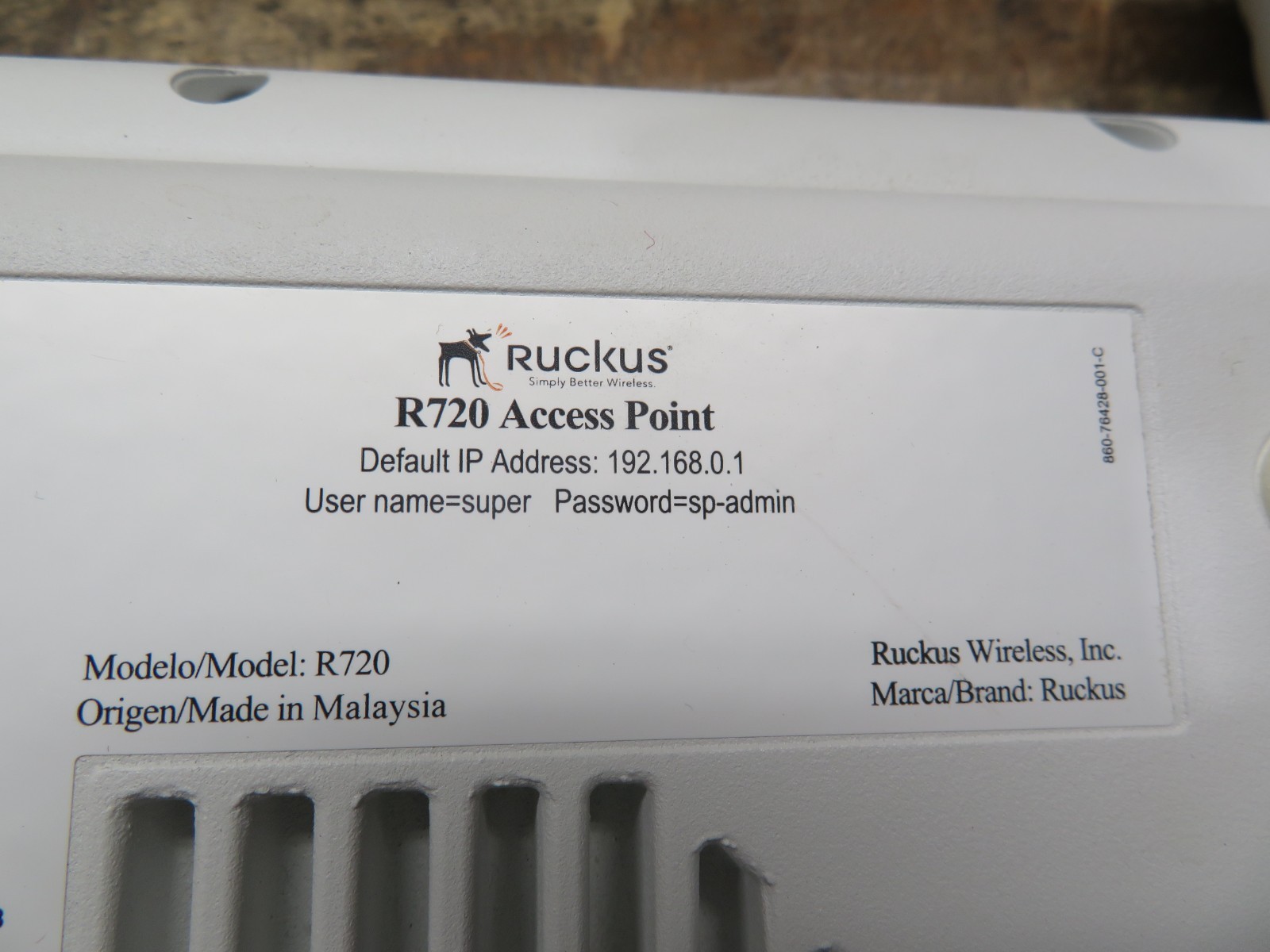 LOT OF 4 Ruckus 901-R720-US00 802.11 ac 2.4GHz/5GHz Wireless Indoor Access Point