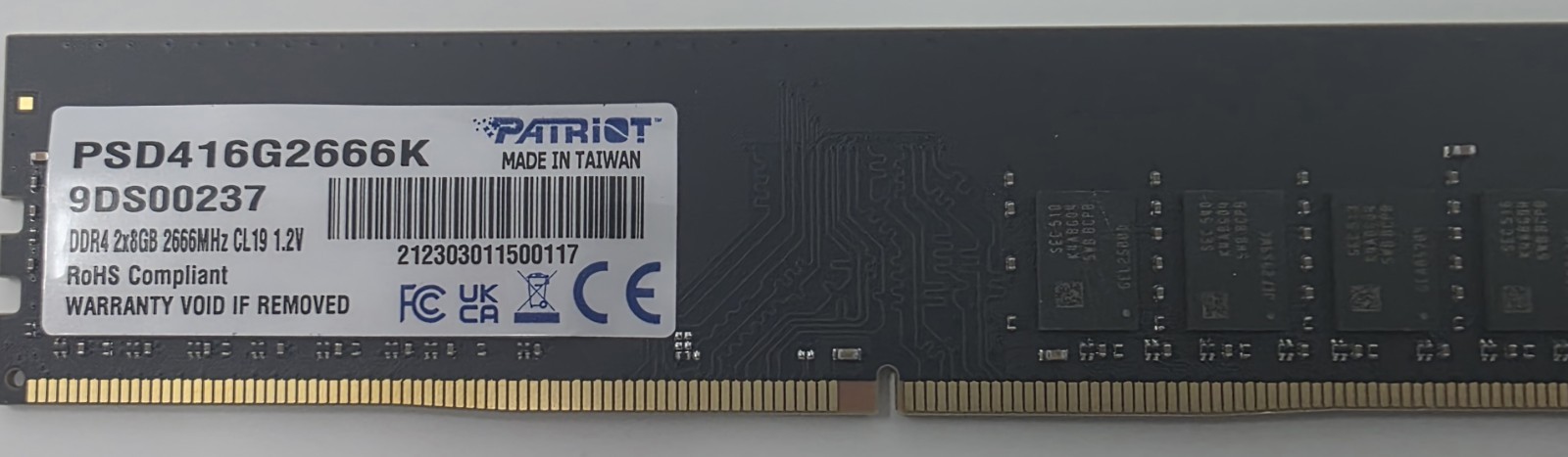 Patriot 8GB DDR4 2666MHz PC4-21300 Desktop Memory RAM DIMM PSD416G2666K Tested
